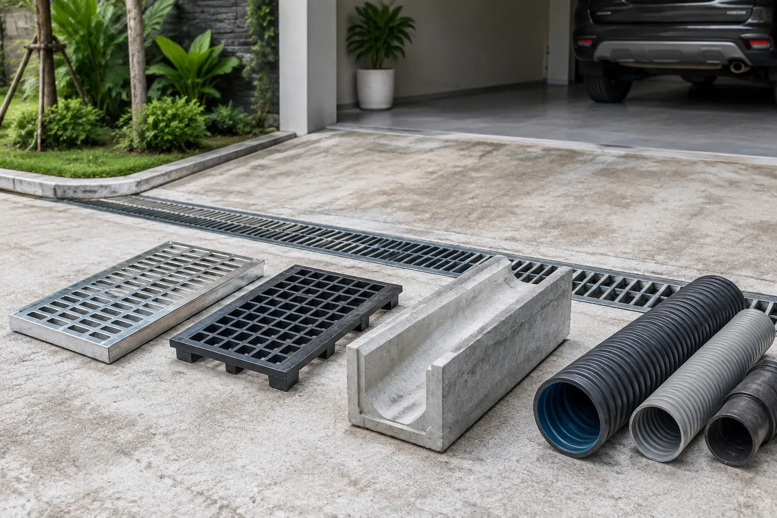 Saluran di atas carport.
