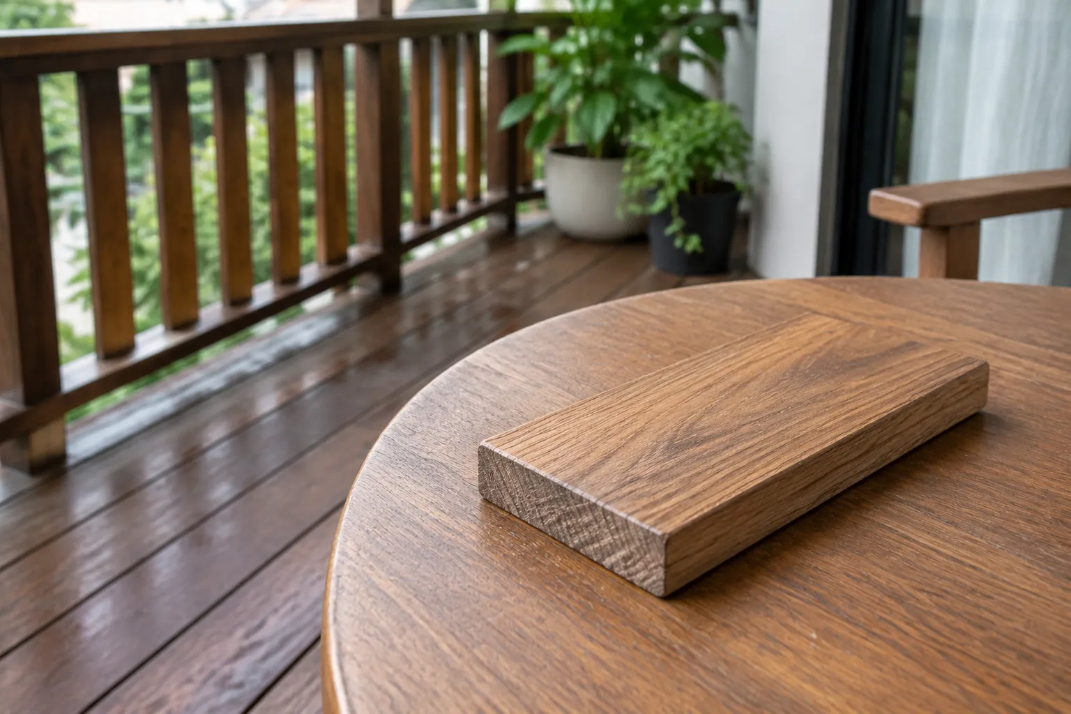Contoh papan kayu dengan serat dan tepi terlihat
