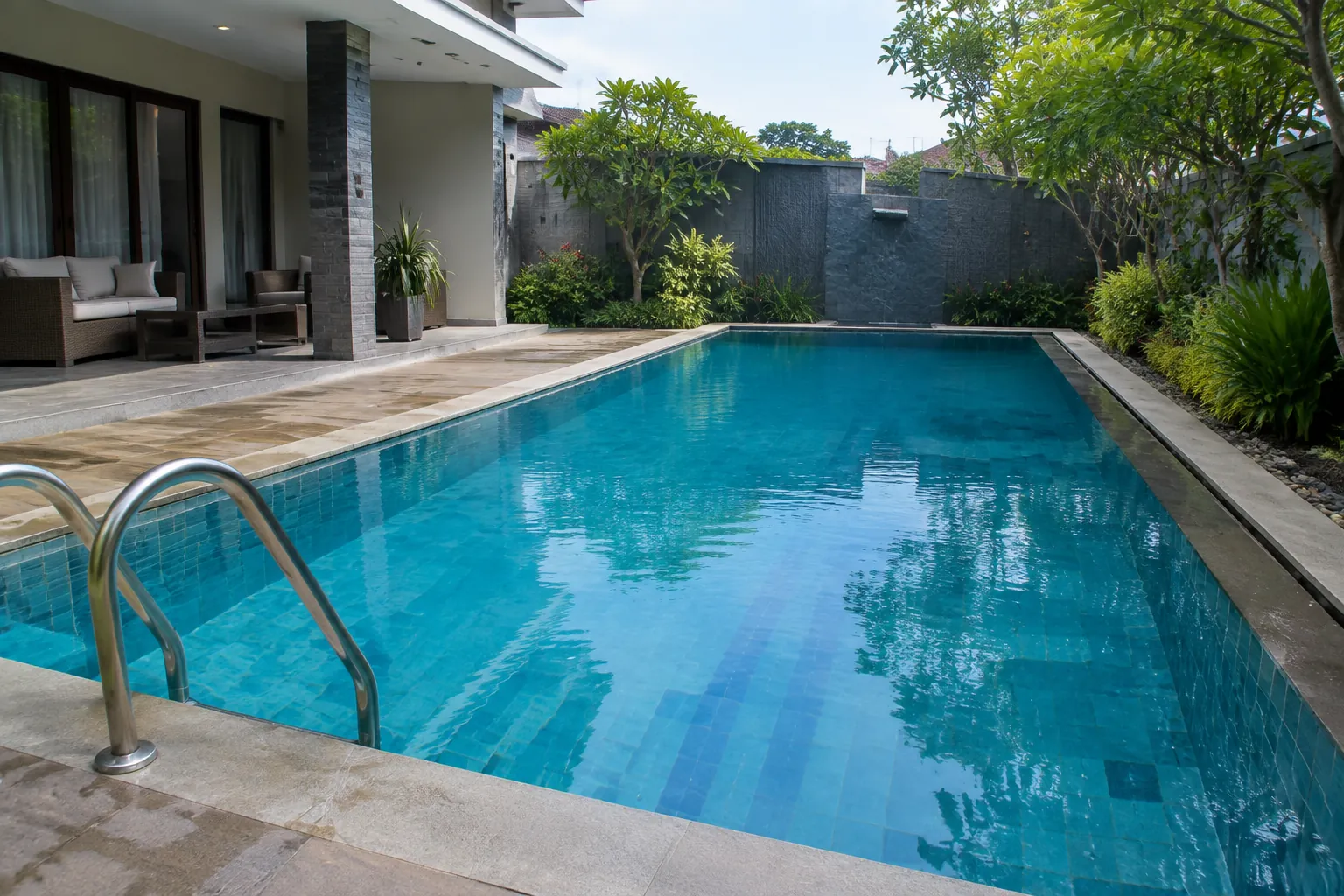 Kolam renang selesai.