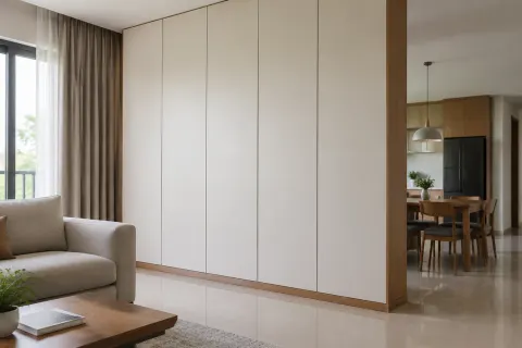 Partisi rumah terlihat terpasang normal.