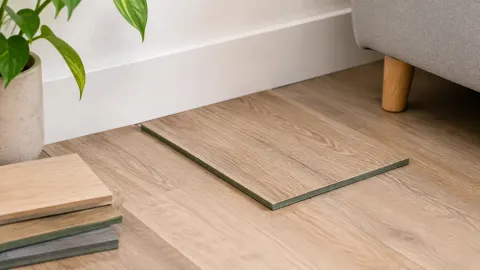 Sampel papan lantai di ruang dalam