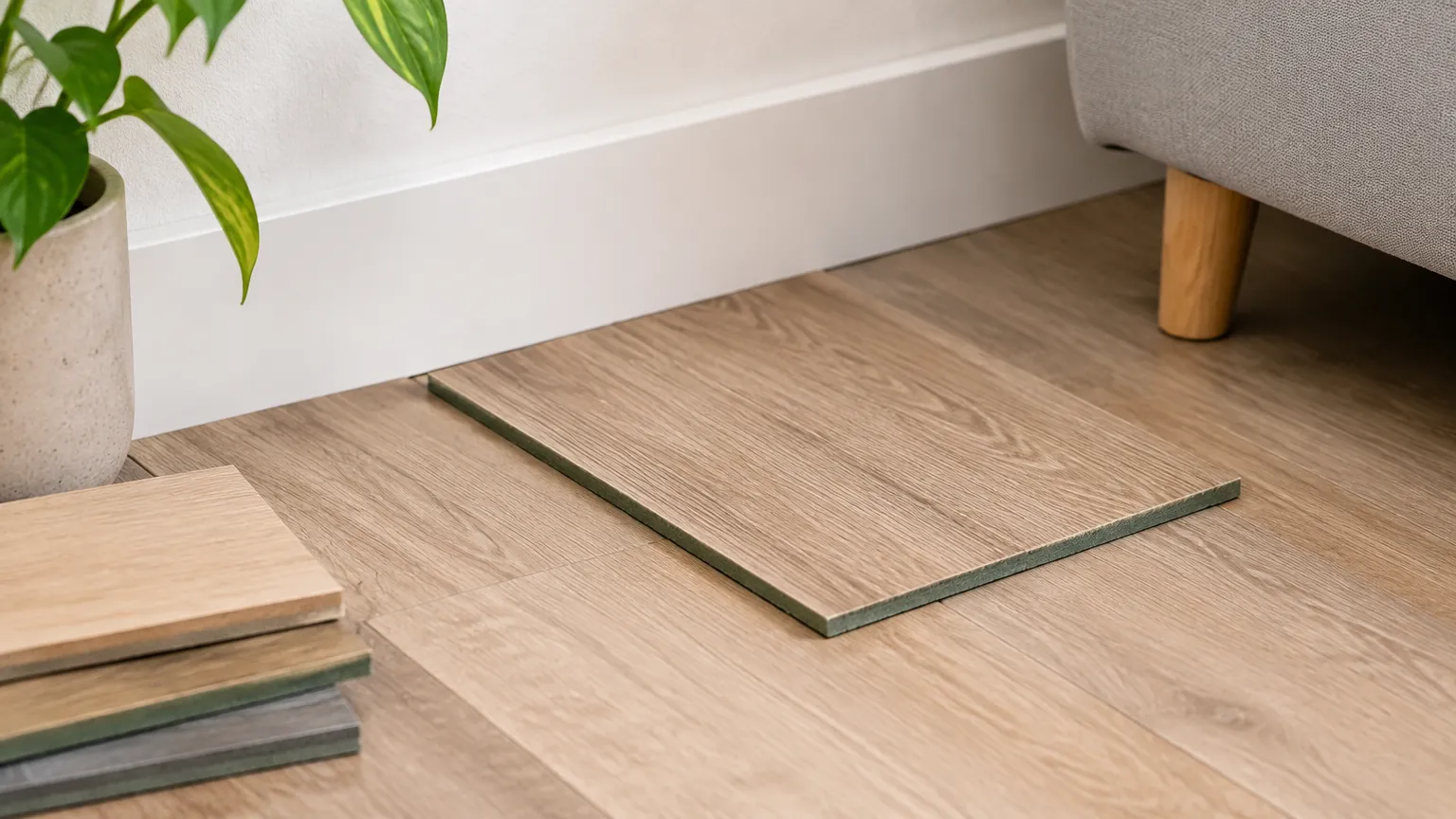 Sampel papan lantai di ruang dalam