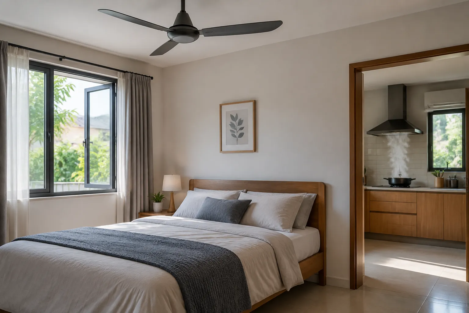 Kipas pada kamar tidur.