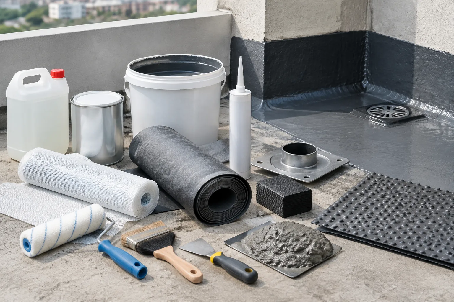 Komponen waterproofing diletakkan di dekat saluran