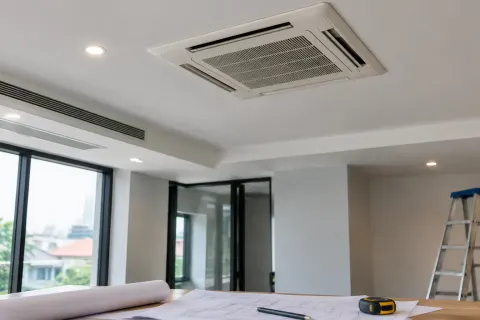 Ruang yang sedang dipasang AC.