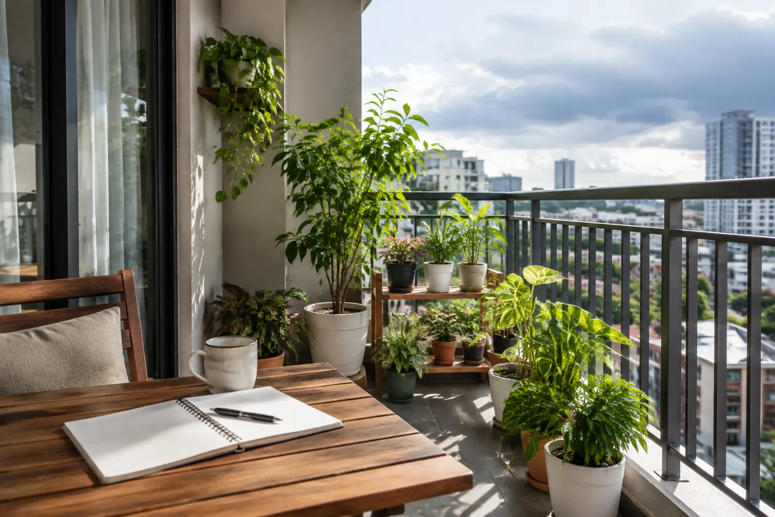 Tanaman di balkon.
