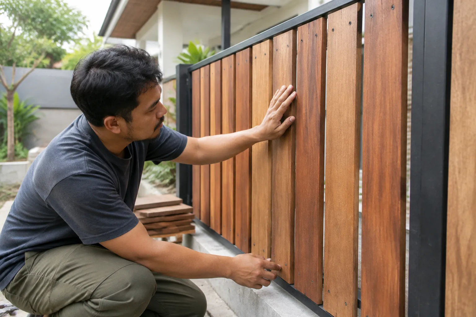Menilai bilah kayu dari tampilan.