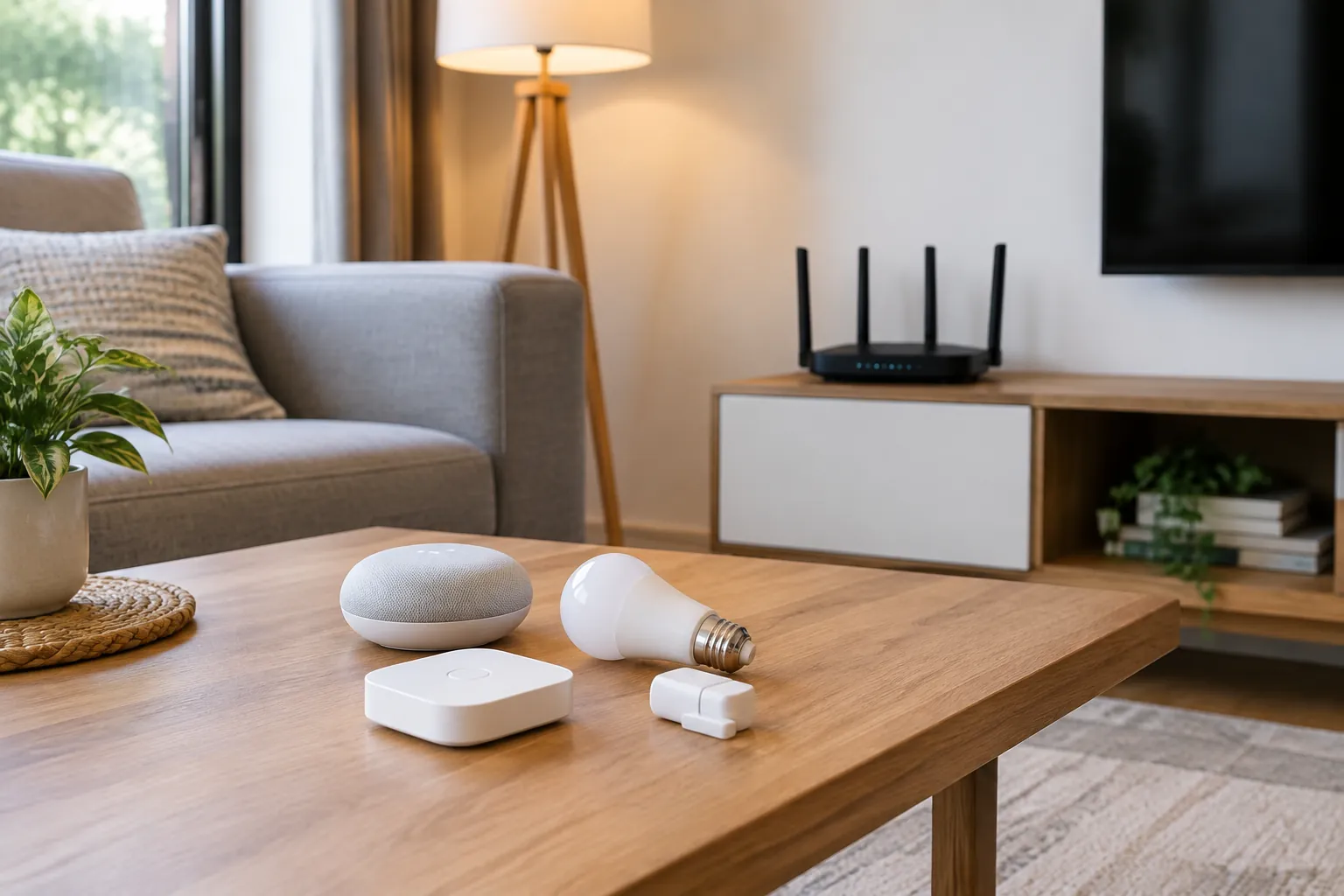 Router dan perangkat yang tampak utuh.