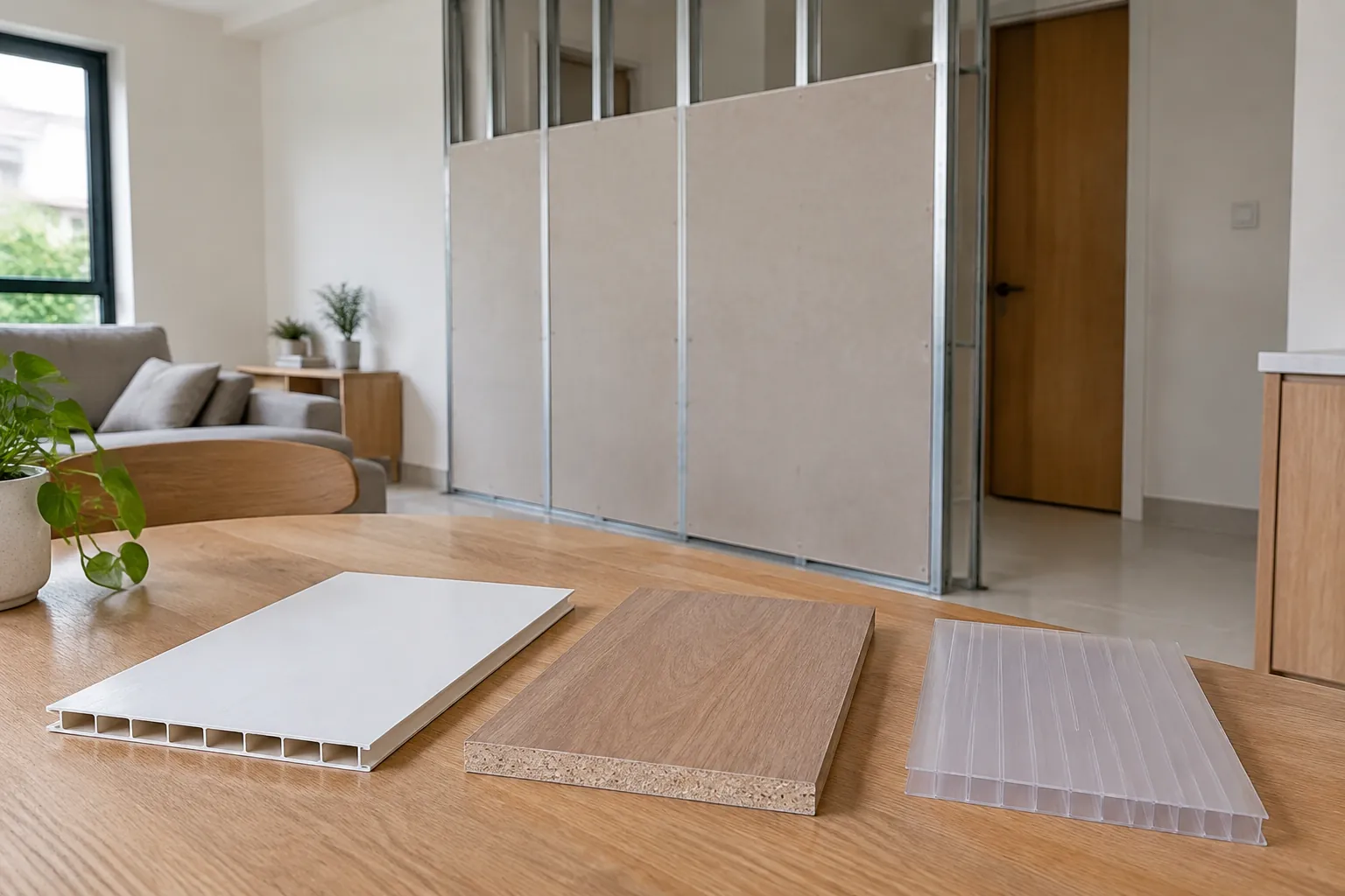 Panel dan sampel material.