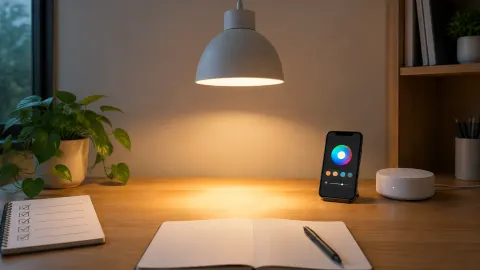 Lampu meja yang dikendalikan melalui ponsel