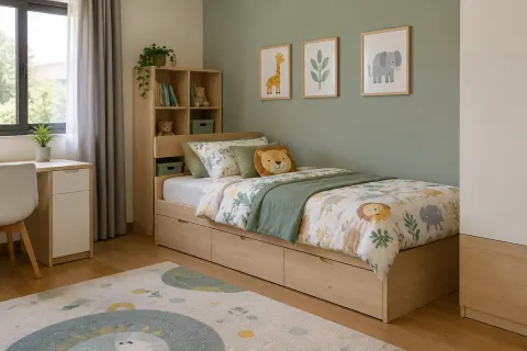 Kamar anak yang sudah tertata.