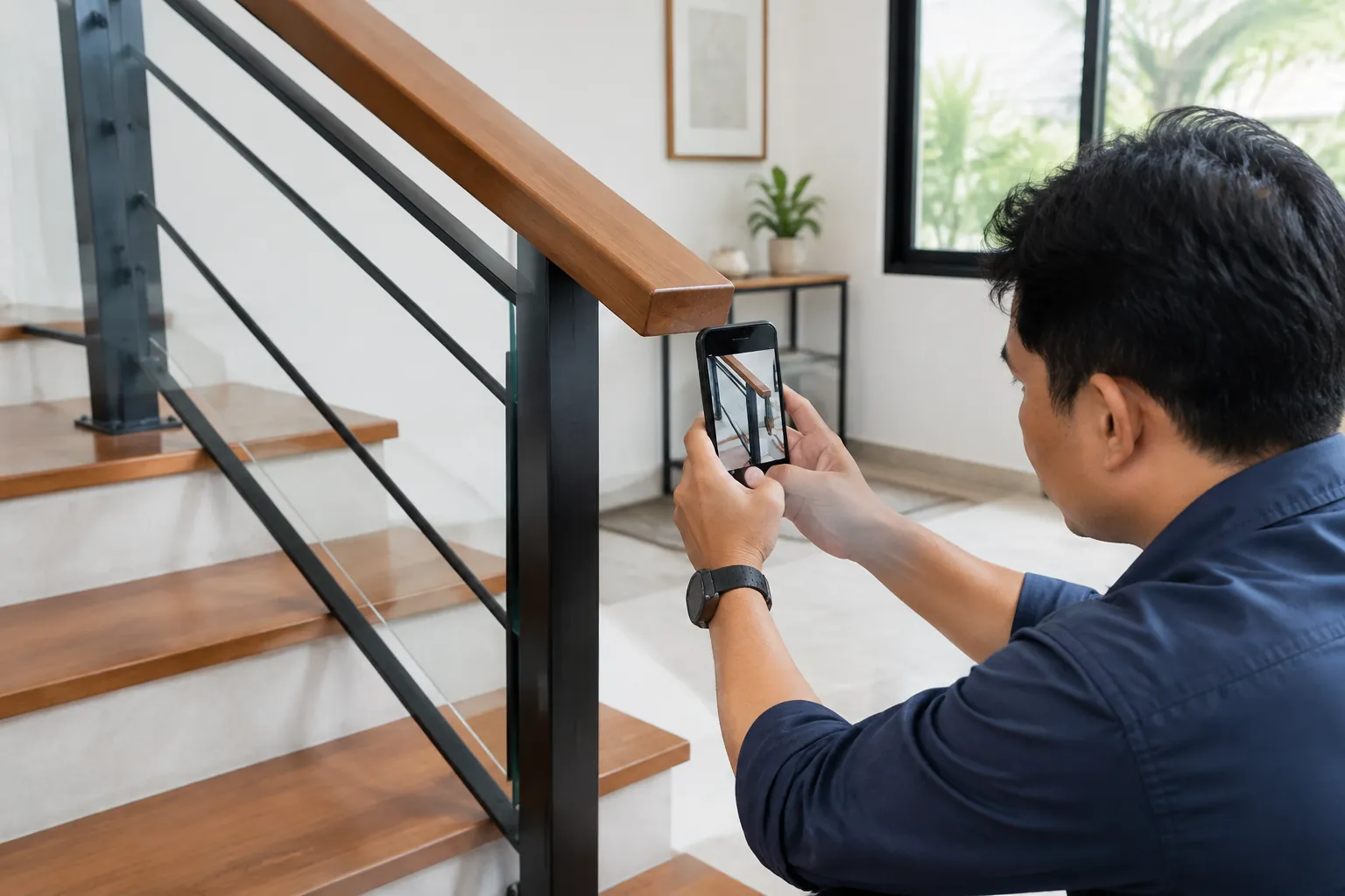 Memotret railing jadi.