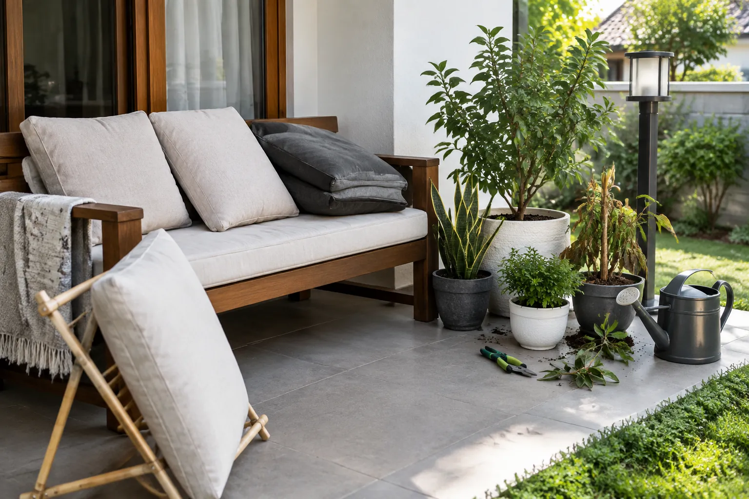 Sofa dan tanaman.