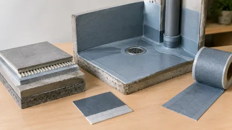 Model lantai ruang basah dengan lapisan waterproofing