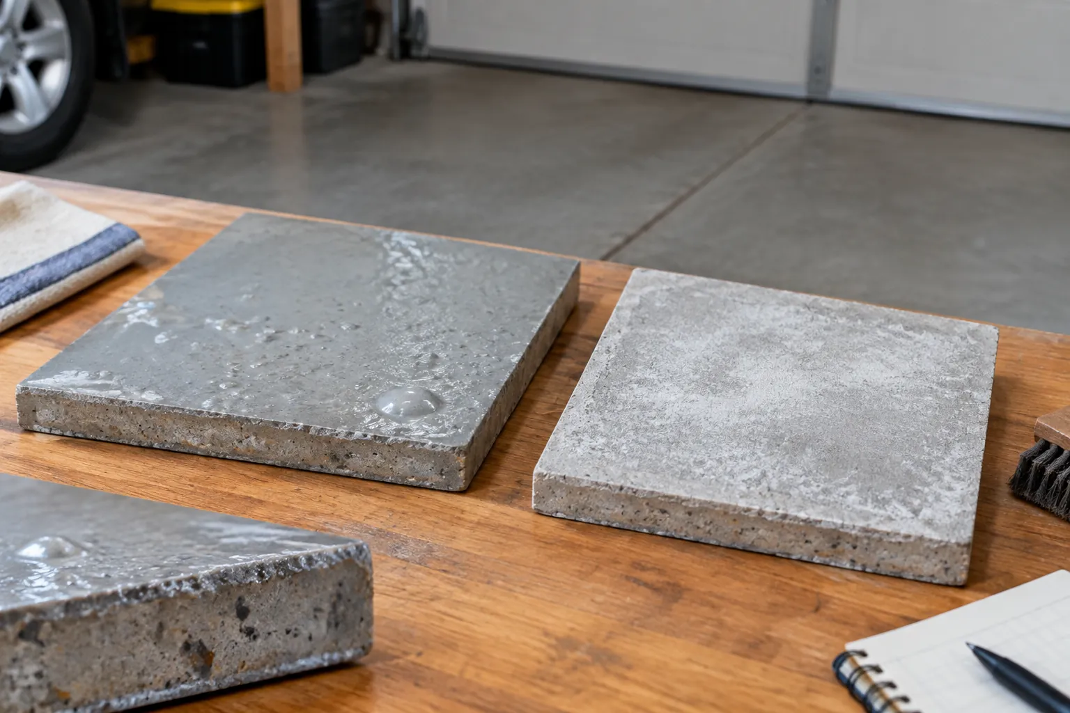 Sampel beton dan pelapis dengan kondisi permukaan berbeda