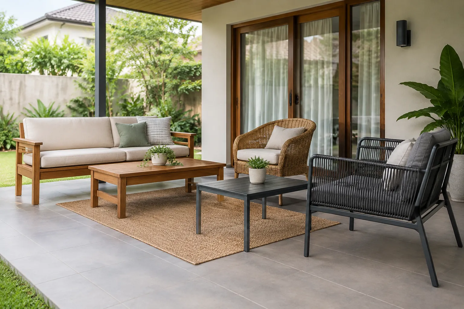 Beberapa furnitur teras.