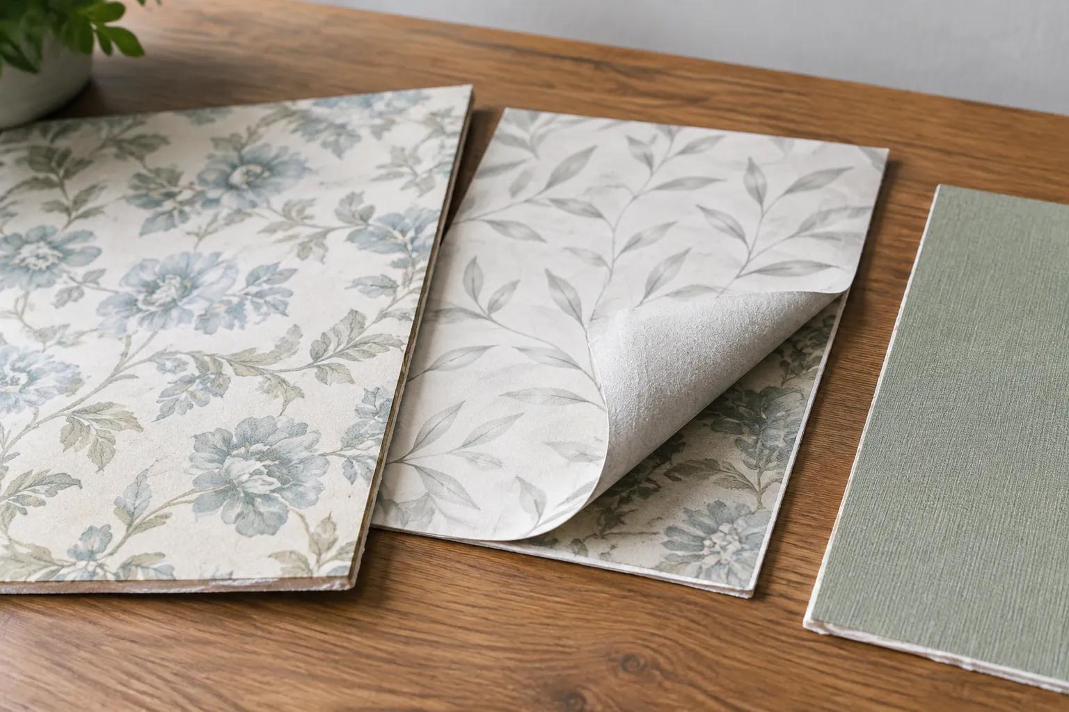 Sampel wallpaper bermotif dan berwarna polos