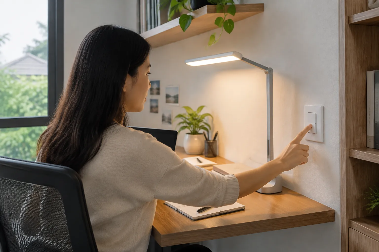 Lampu dan sakelar ditampilkan.