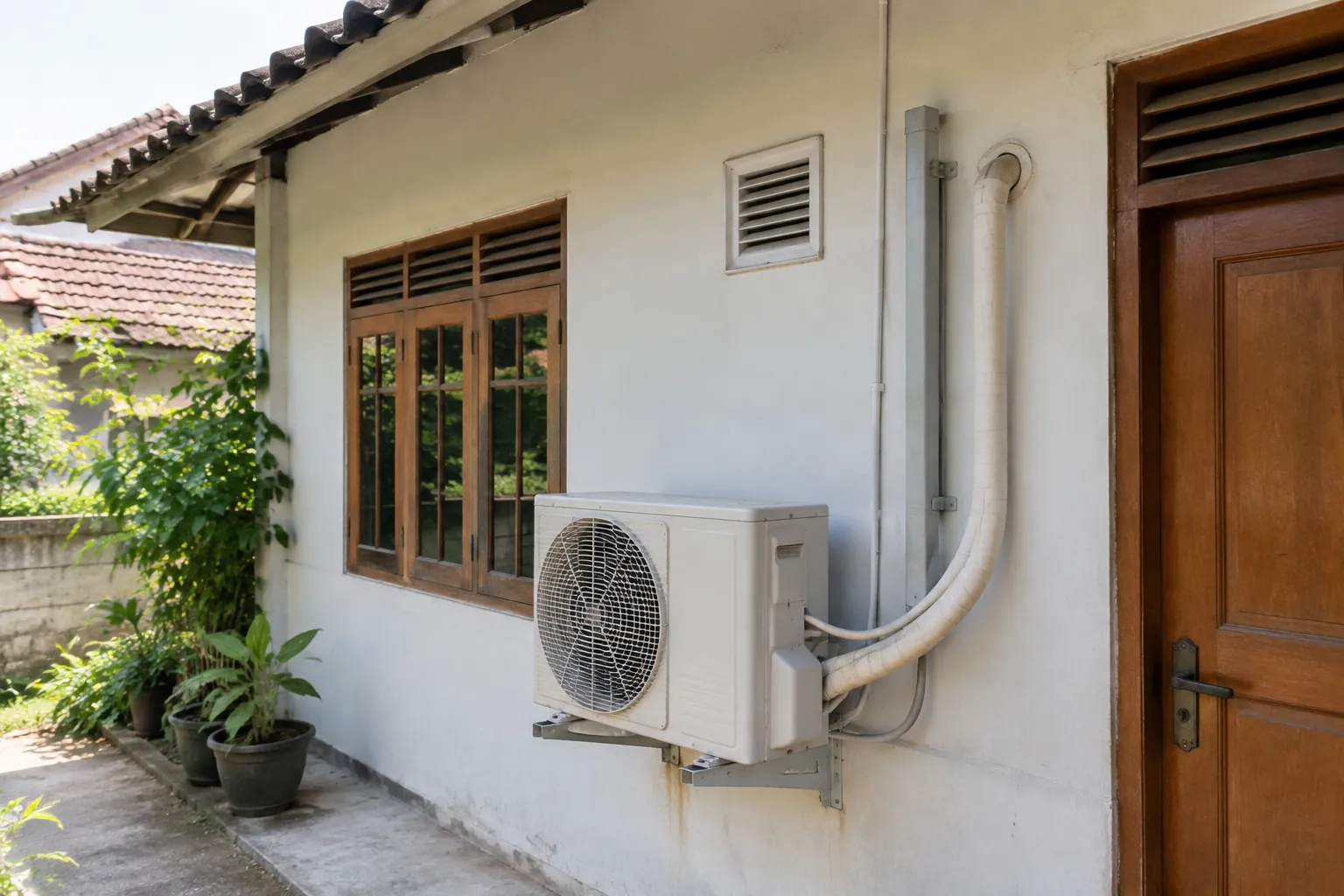 Unit AC di luar rumah.