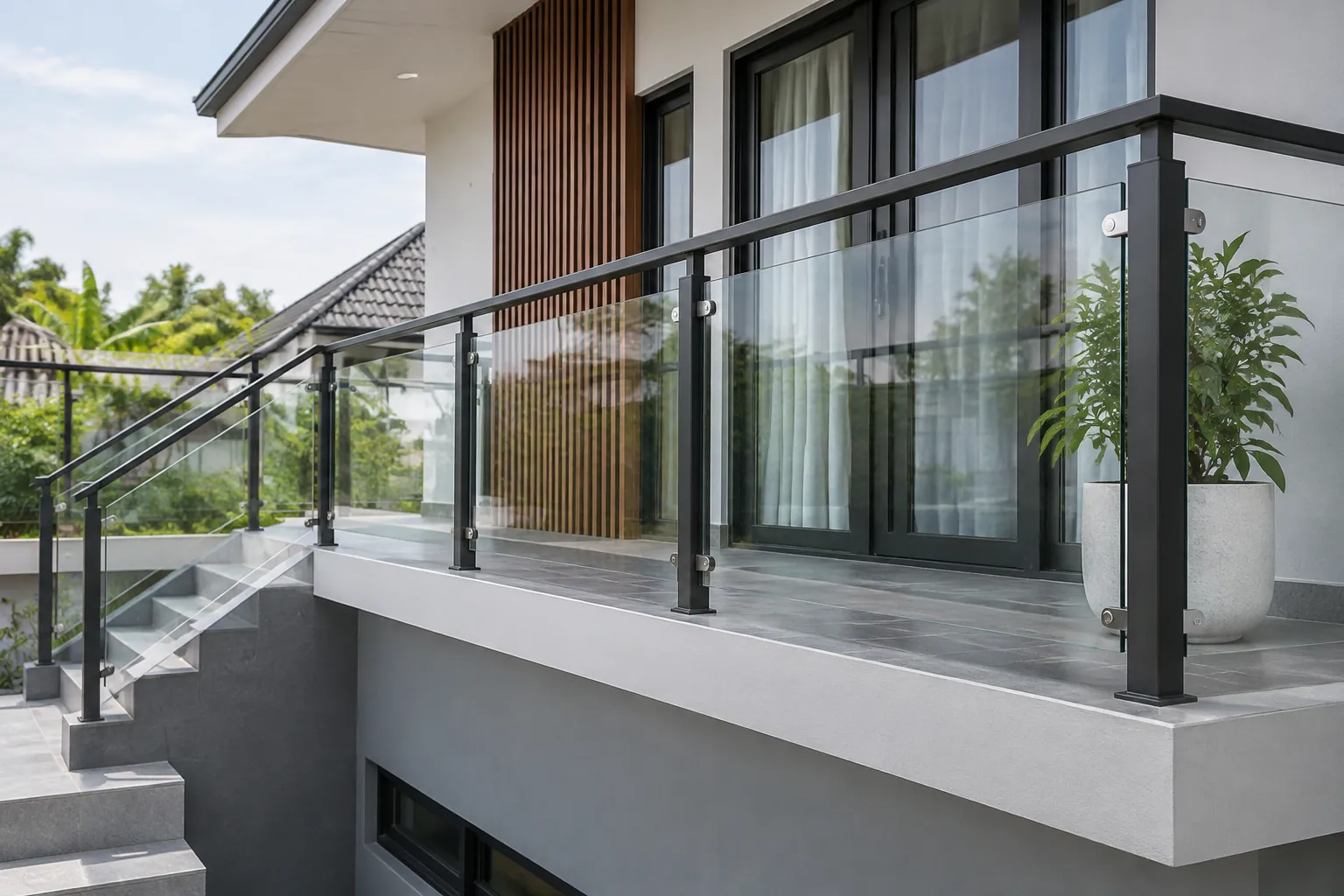 Pagar balkon.