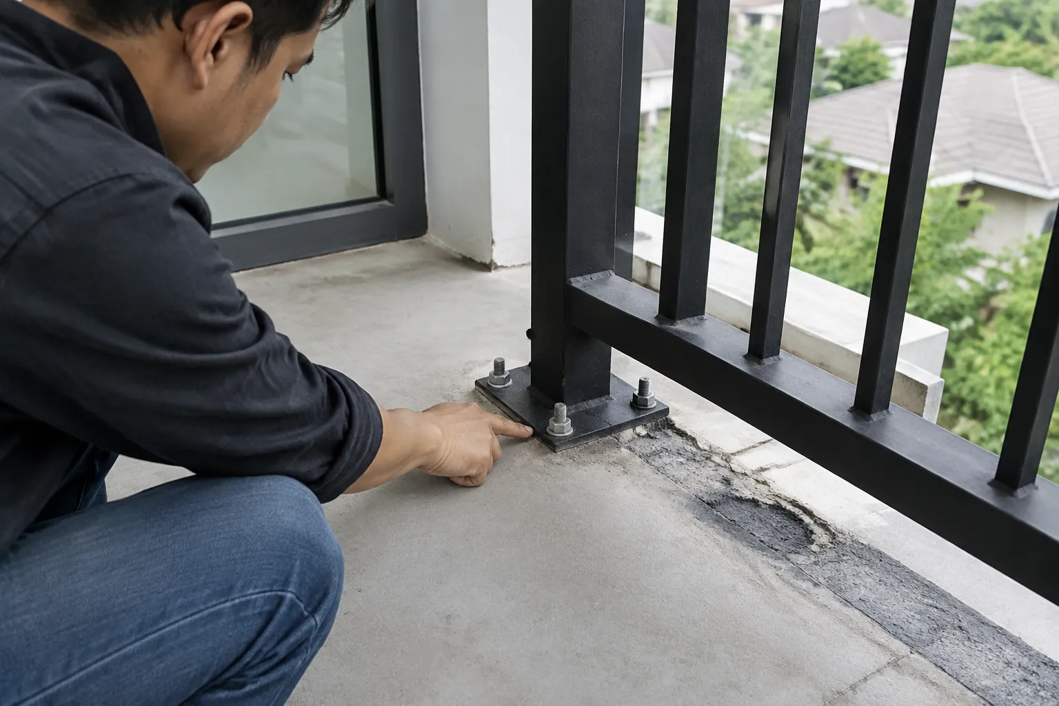 Pangkal railing.