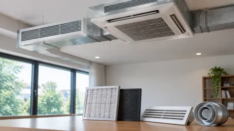 Unit penghawaan plafon dan komponen ventilasi