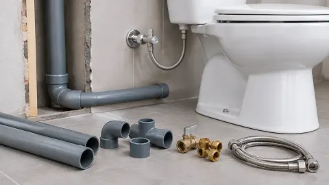 Pipa dan fitting pada sambungan toilet
