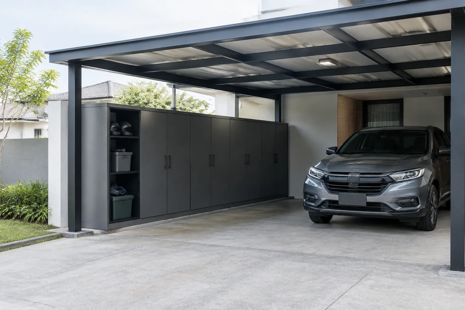 Gambar ilustratif pendamping artikel Biaya Storage Custom Carport.