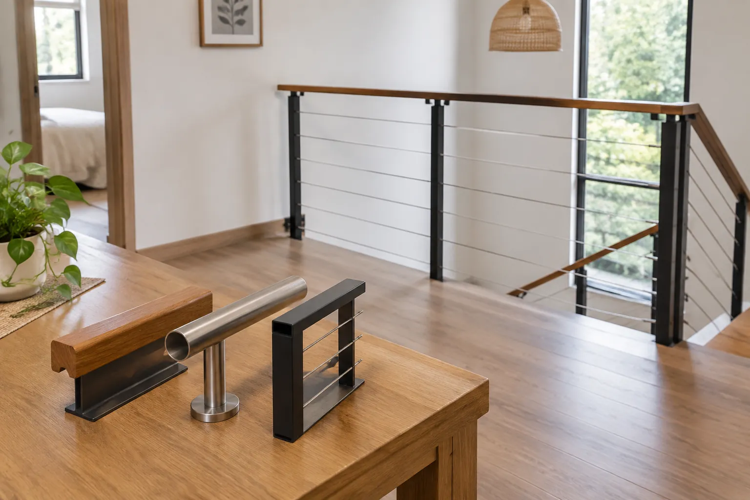 Railing dan sampel bahan.