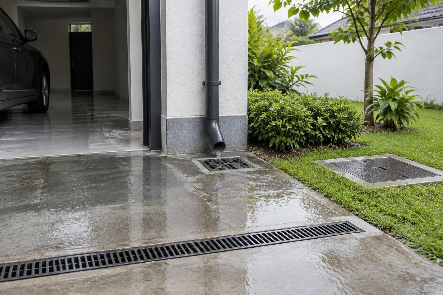 Satu susunan saluran carport.