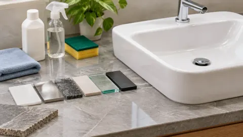 Sampel bahan kedap air di sekitar wastafel