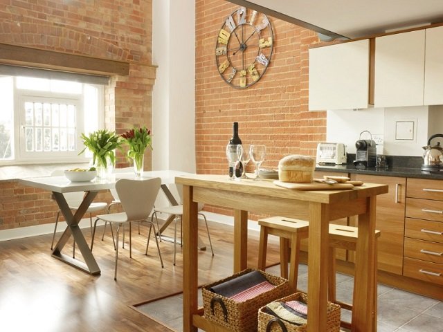 dapur dan ruang makan dengan kitchen island