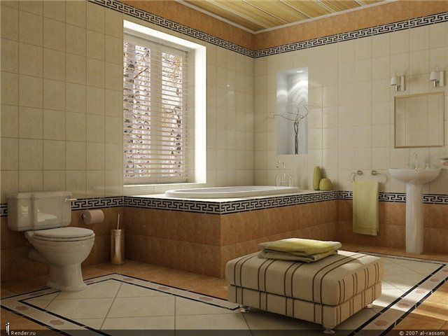 Desain kamar mandi gaya mediterania