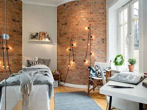 dekorasi interior dengan string light