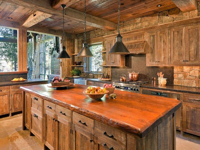 desain dapur rustic