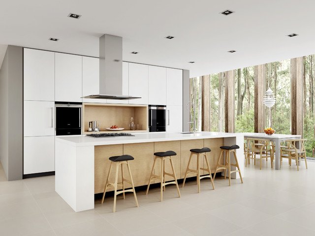 interior dapur minimalis dengan keseimbangan simetris