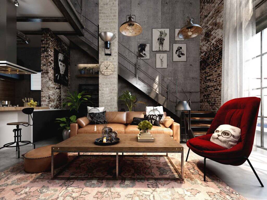 desain dinding industrial