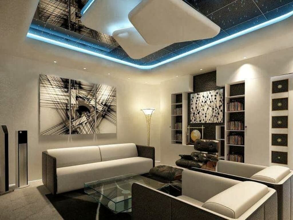 desain plafon gaya futuristik