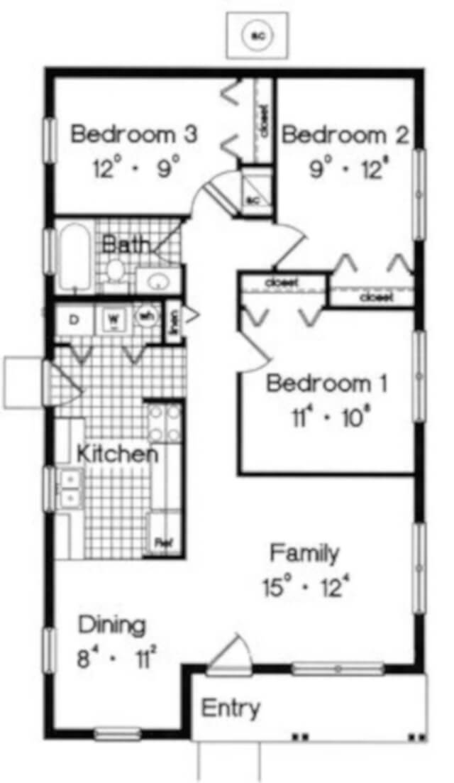 denah rumah minimalis 3 kamar tidur type 36