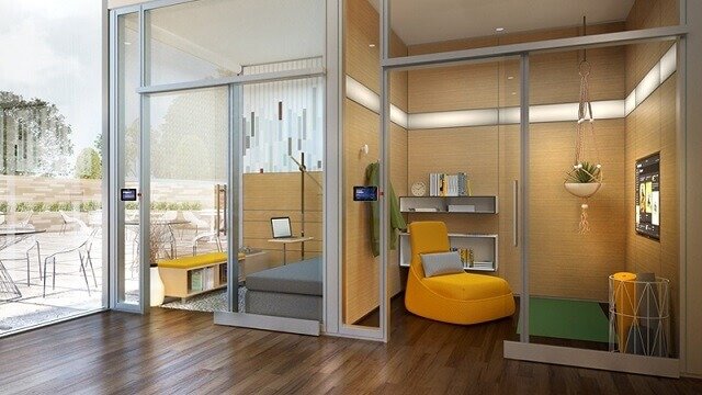 ruang kantor yang dirancang untuk seorang introvert