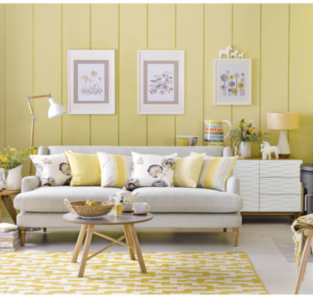 interior dengan dominan warna lemon