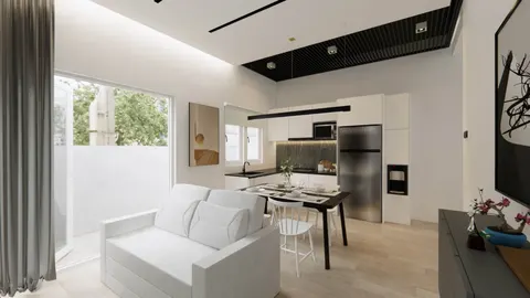 living dining kitchen