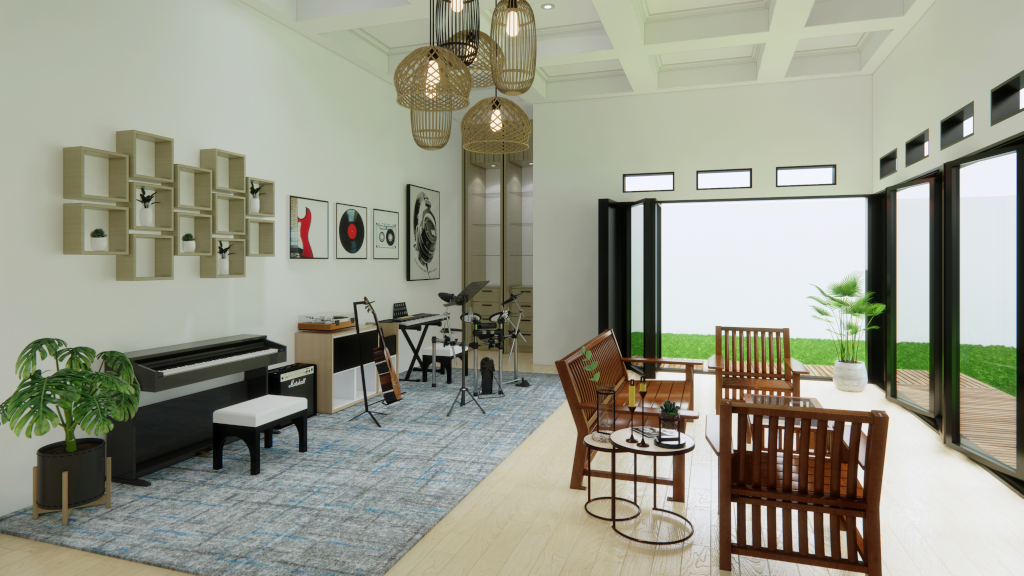 pencahayaan ruangan interior ruang keluarga