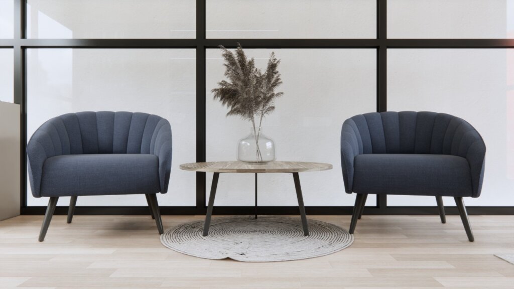 kantor minimalis modern dengan lantai vinyl