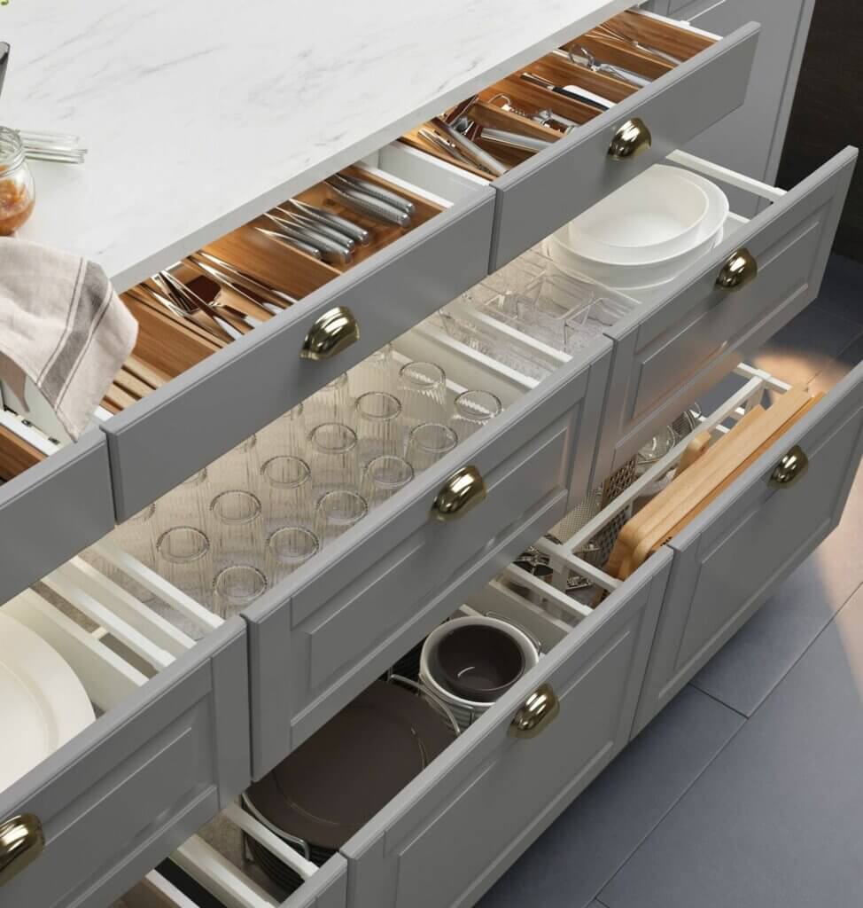meja dapur minimalis dengan storage