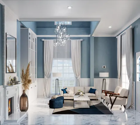 farmhouse designs pada ruang tamu