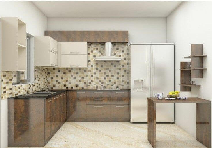 model meja dapur dengan partisi