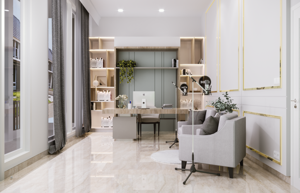 ruang podcast modern farmhouse
