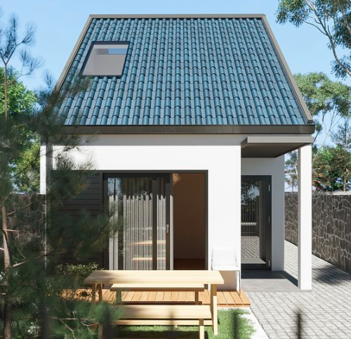 Desain-Rumah-Atap-Miring-Ke-Depan-Dengan-Atap-Segitiga