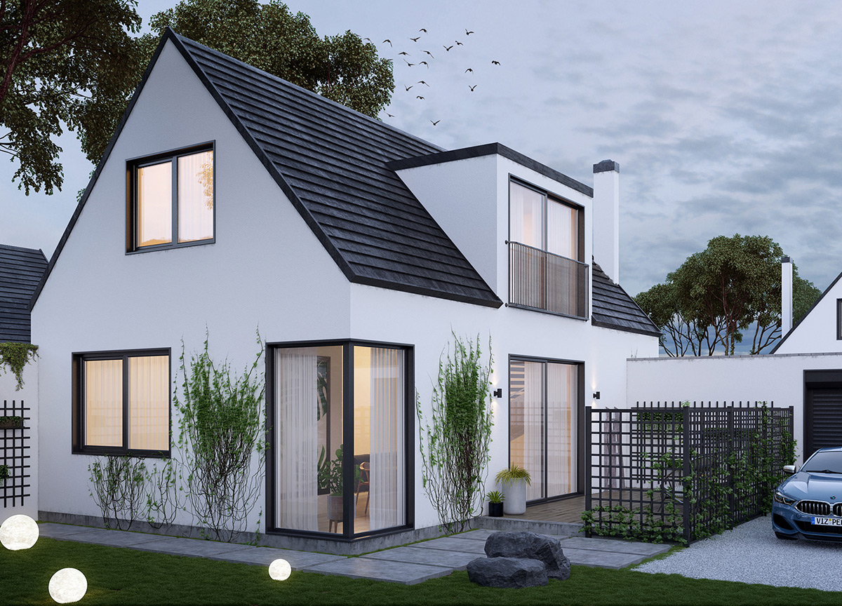 Rumah Atap Miring ke Depan